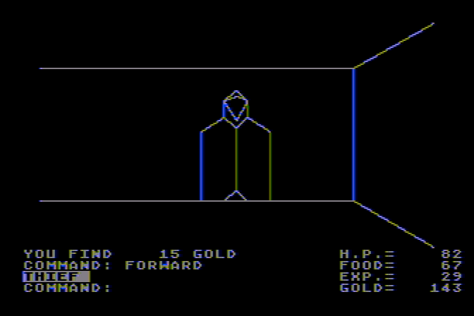 Ultima Atari 8-bit Screenshot: Ran into a thief...