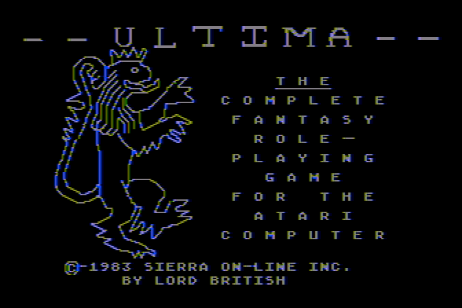 Ultima Atari 8-bit Screenshot: Title screen.