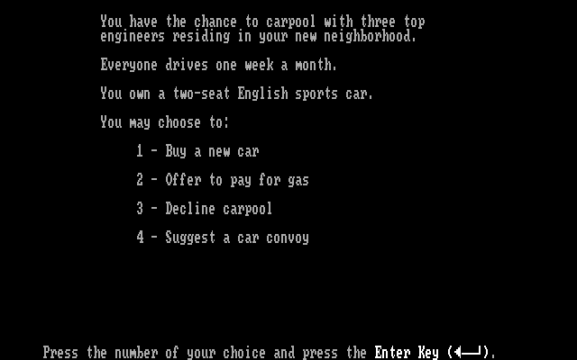 Executive Suite IBM PC/Compatibles Screenshot: What would you do here?