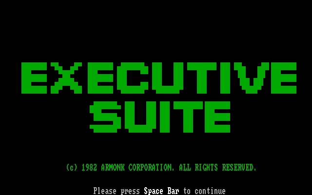 Executive Suite IBM PC/Compatibles Screenshot: Title screen.
