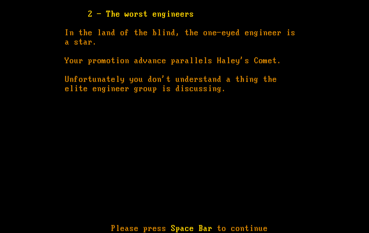 Executive Suite IBM PC/Compatibles Screenshot: Making some poor decisions...