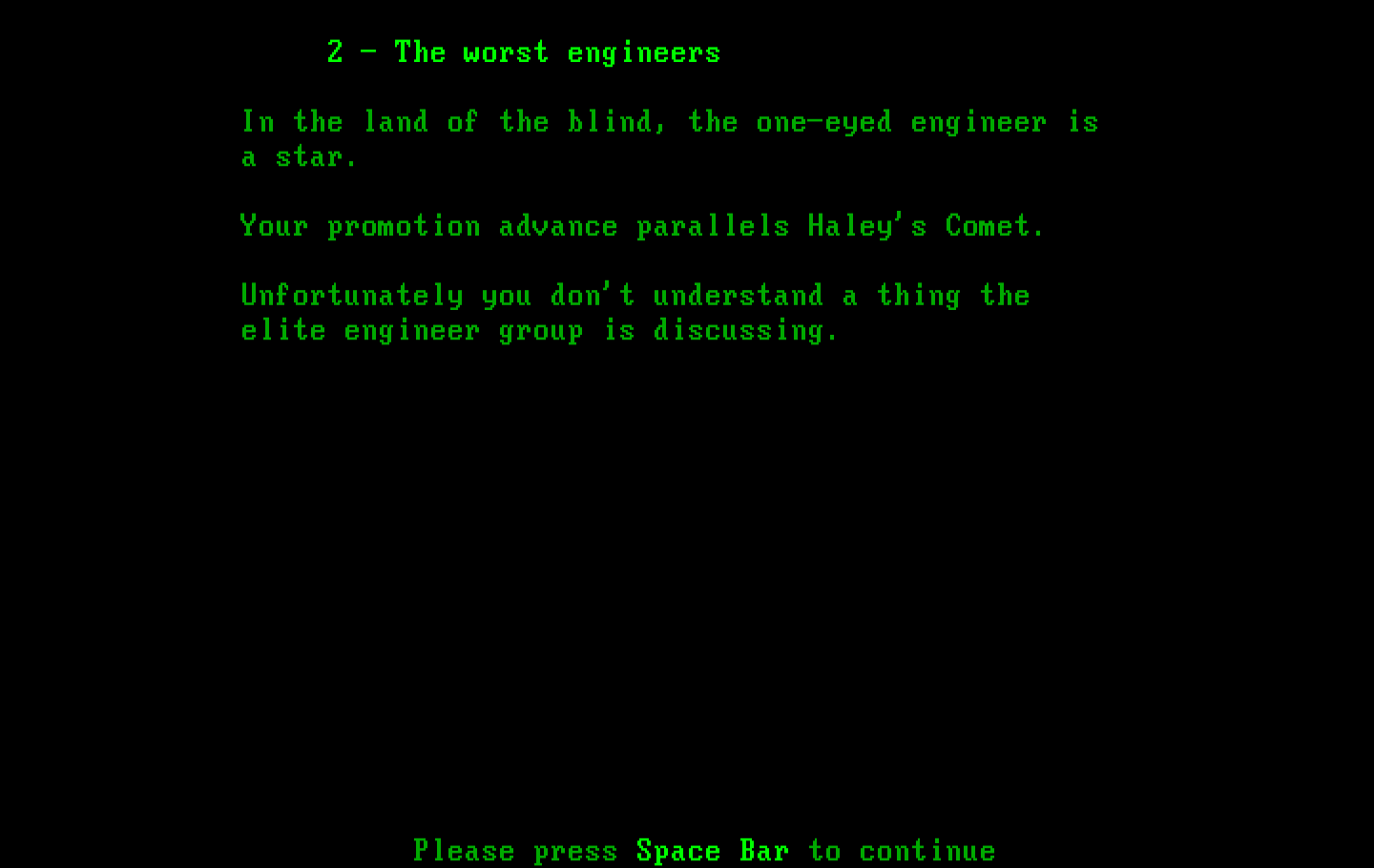 Executive Suite IBM PC/Compatibles Screenshot: Making some poor decisions...