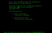 Executive Suite for IBM PC/Compatibles - Start a new game, or restore an old game?