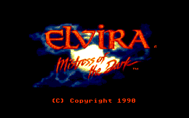 Elvira Amiga Screenshot: Title screen.