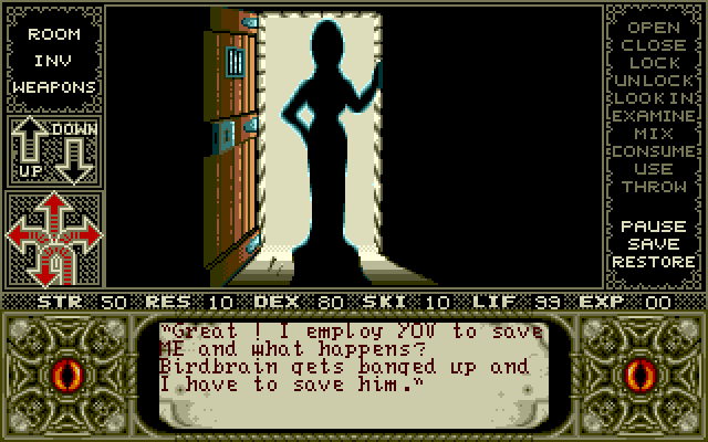 Elvira Amiga Screenshot: Enter Elvira...