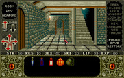 Elvira for Amiga - Exploring the castle corridors...