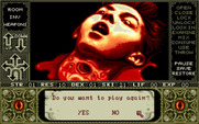 Elvira for Amiga - Game over; play again?