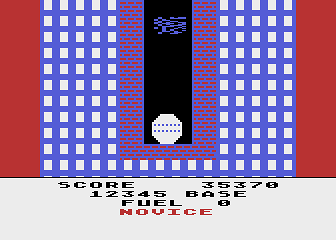 Caverns of Mars Atari 8-bit Screenshot: Ran out of fuel...