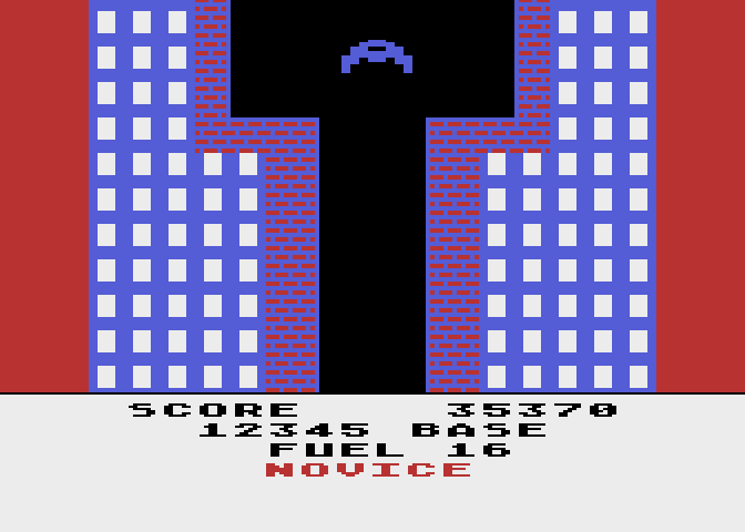 Caverns of Mars Atari 8-bit Screenshot: The final path is narrow!