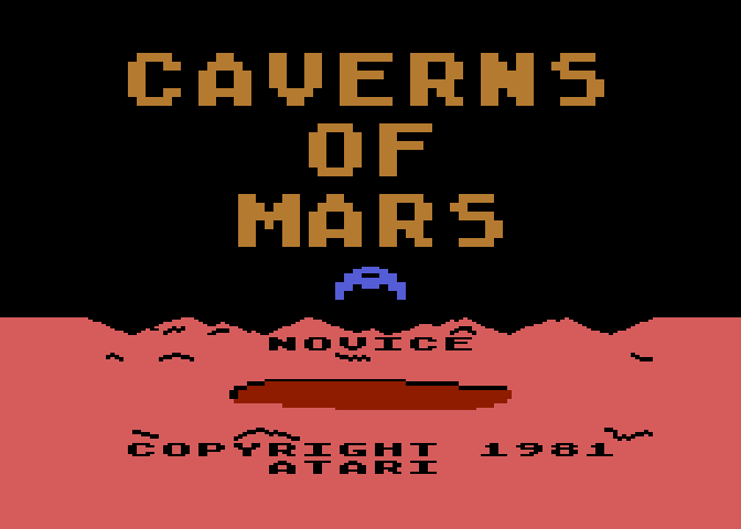 Caverns of Mars Atari 8-bit Screenshot: Title screen.