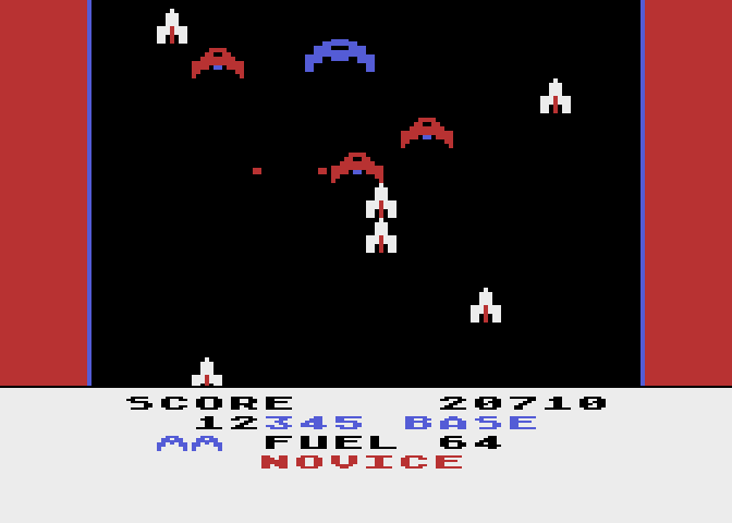 Caverns of Mars Atari 8-bit Screenshot: Blast and move quickly here!