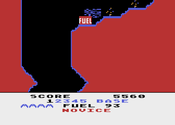 Caverns of Mars Atari 8-bit Screenshot: Crash!