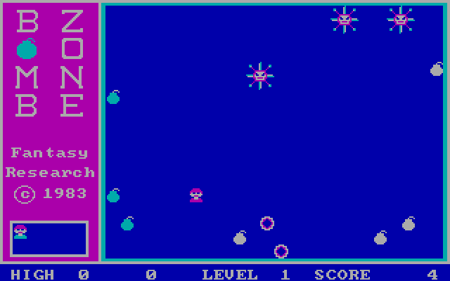 Bomb Zone IBM PC/Compatibles Screenshot: The cyan bombs are one step closer to exploding!