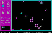 Bomb Zone for IBM PC/Compatibles - The game optionally allows you to use a black background instead of blue.