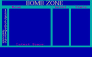 Bomb Zone for IBM PC/Compatibles - Title screen; no high scores are available yet.