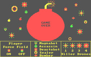 Bomb Zone for IBM PC/Compatibles - Game over; the screen again rapidly flashes different colors.