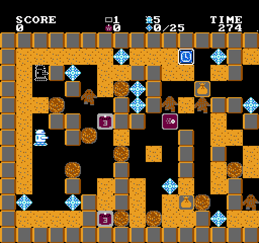 Crystal Mines NES / Famicom Screenshot: Game start.