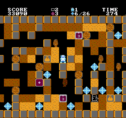 Crystal Mines NES / Famicom Screenshot: On to level two...