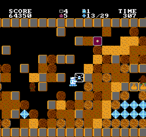 Crystal Mines NES / Famicom Screenshot: Caught in a trap! I temporarily can't move...