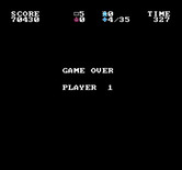Crystal Mines for NES / Famicom - Game over.