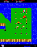 Dig Dug II for Arcade - You can drill to attempt to cause parts of the island to sink.