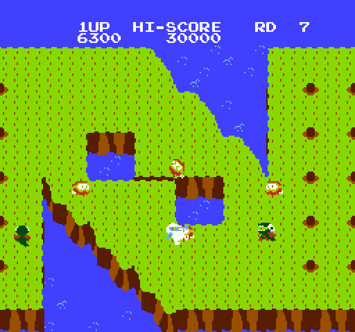 Dig Dug II NES / Famicom Screenshot: Oh no, I was caught!