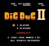 Dig Dug II for NES / Famicom - Title screen (Japanese version).