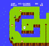 Dig Dug II for NES / Famicom - Start of round 5.