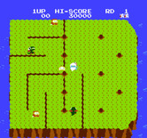 Dig Dug II for NES / Famicom - Game start.