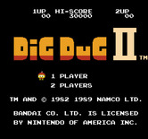 Dig Dug II for NES / Famicom - Title screen (U.S. version).
