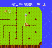 Dig Dug II for NES / Famicom - Attacking an opponent...