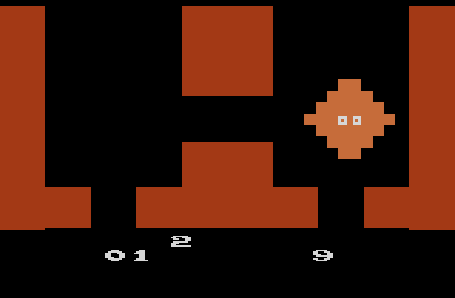 Haunted House Atari 2600 Screenshot: Light a match to view the immediate area around you...