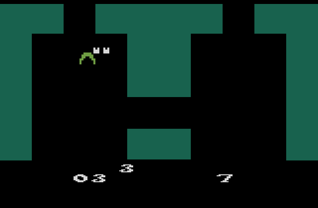 Haunted House Atari 2600 Screenshot: A bat caught me!
