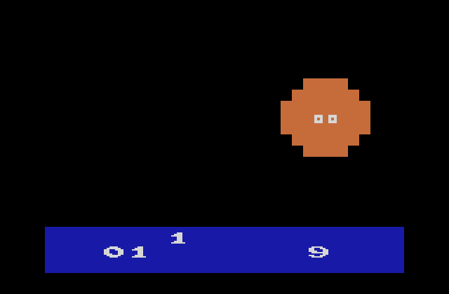 Haunted House Atari 2600 Screenshot: Walls are hidden on more difficult game settings.