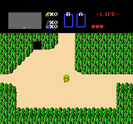 Legend of Zelda, The NES / Famicom Screenshot: The starting location.