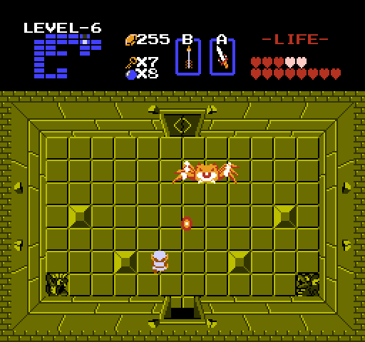 Legend of Zelda, The NES / Famicom Screenshot: This crab can only be defeated with a single arrow directly in the eye...