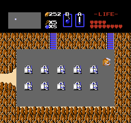 Legend of Zelda, The NES / Famicom Screenshot: Touching these statues brings them to life...but may reveal a secret!