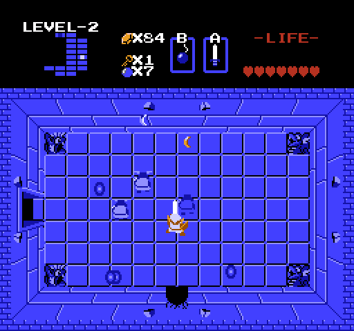 Legend of Zelda, The NES / Famicom Screenshot: Second dungeon; there's a lot to attack here!