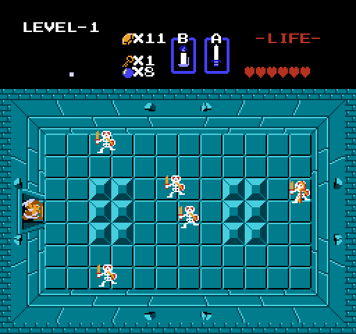 Legend of Zelda, The NES / Famicom Screenshot: Skeletons attack!