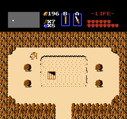 Legend of Zelda, The NES / Famicom Screenshot: A secret passage is hidden here!