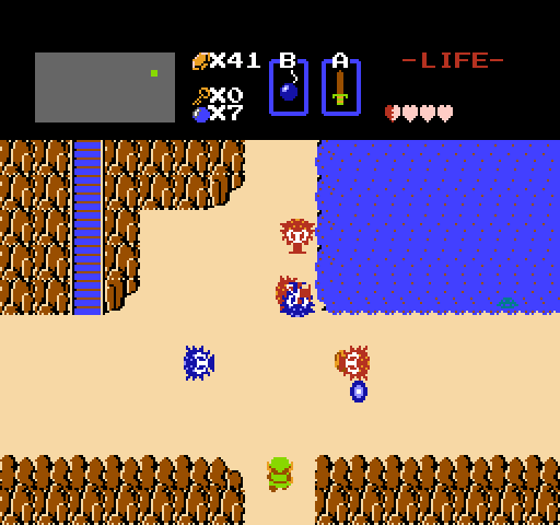 Legend of Zelda, The NES / Famicom Screenshot: A number of Octoroks appear!