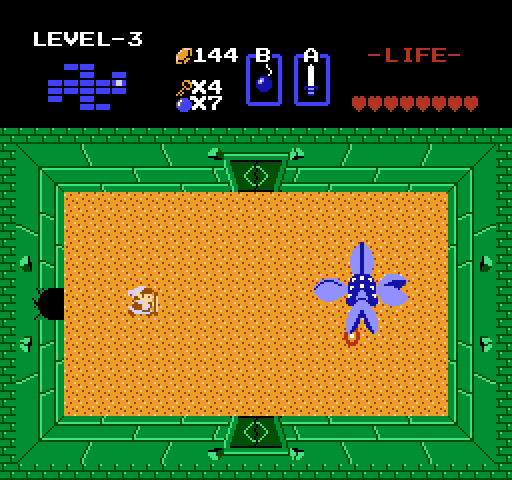 Legend of Zelda, The NES / Famicom Screenshot: Attack all four heads of this strange creature...