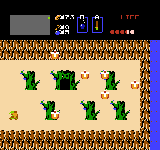 Legend of Zelda, The NES / Famicom Screenshot: A door in a tree? Where could that lead?