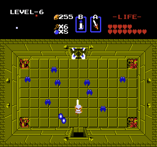 Legend of Zelda, The NES / Famicom Screenshot: The Keese are easy to defeat, but in large numbers can cause a problem.