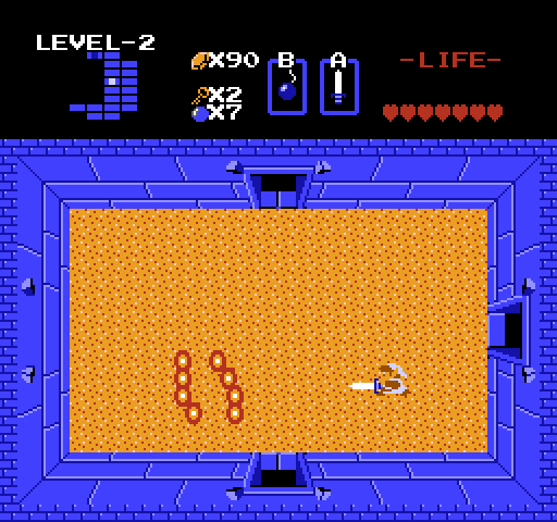 Legend of Zelda, The NES / Famicom Screenshot: Battle with a fiery opponent.