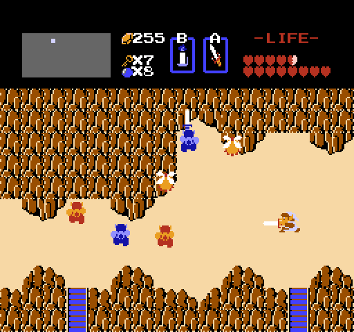 Legend of Zelda, The NES / Famicom Screenshot: The Lynel are tough to defeat...you might want to level up a bit before exploring here...