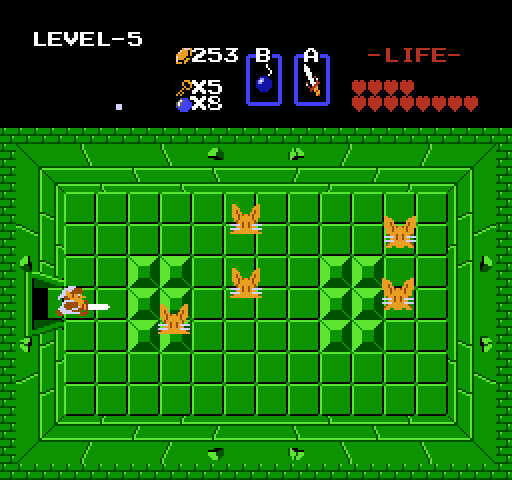 Legend of Zelda, The NES / Famicom Screenshot: Mouse-like creatures attack!