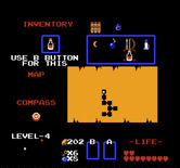 Legend of Zelda, The for NES / Famicom - The pause screen shows a map when in the dungeons.