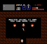 Legend of Zelda, The for NES / Famicom - A new sword! If I can master it...