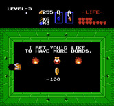 Legend of Zelda, The for NES / Famicom - More bombs are always useful...